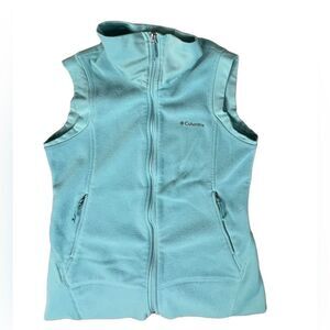 Columbia Fleece Falls Green High Neck Warm Flexible Vest sz MEDIUM
